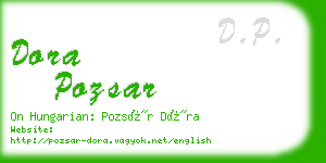 dora pozsar business card